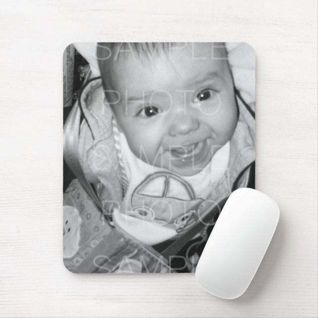 Mousepad Personalize a sua foto em branco preto (Com mouse)