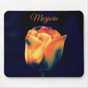 Mousepad *Personalize* alaranjado e verde da tulipa