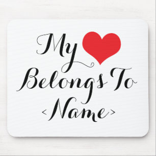 Mousepad Personalize Meu Coração Pertence A <Name>