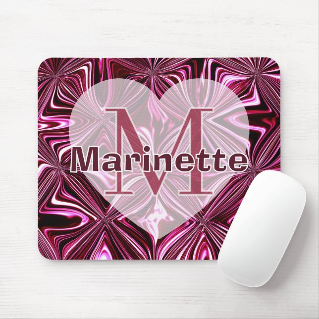 Mousepad Personalize Padrão Geométrico de Mármore Rosa Meia (Com mouse)