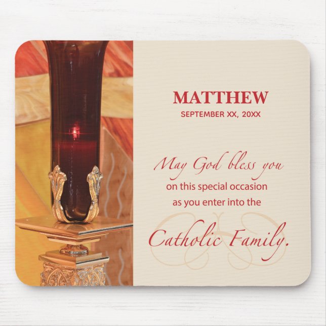 Mousepad Personalize, RCIA Parabéns, Católico, Vermelho (Frente)