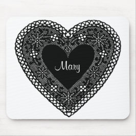 Mousepad Personalize seu Coração de Lace Vintage