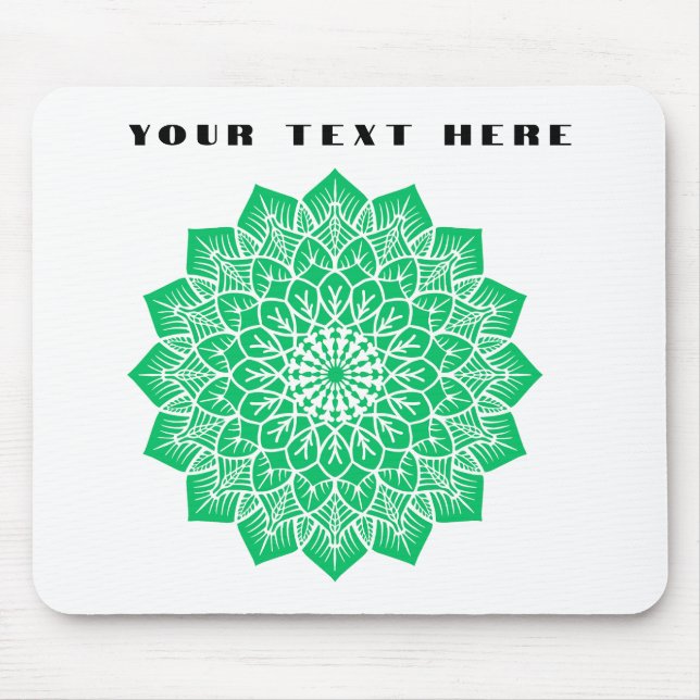Mousepad Personalize Seu texto Aqui Adorável Arte Verde Ima (Frente)