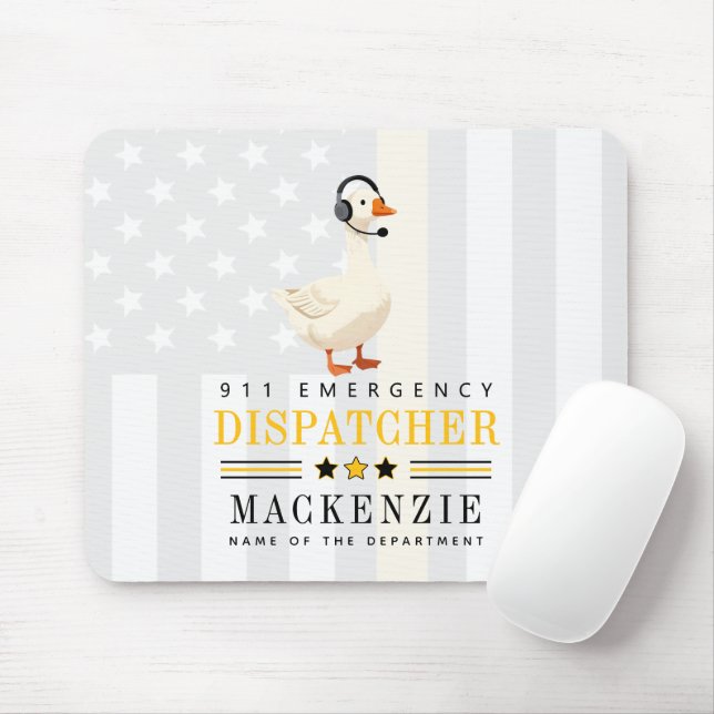 Mousepad Personalized 911 Dispatcher Goose With Headset (Com mouse)