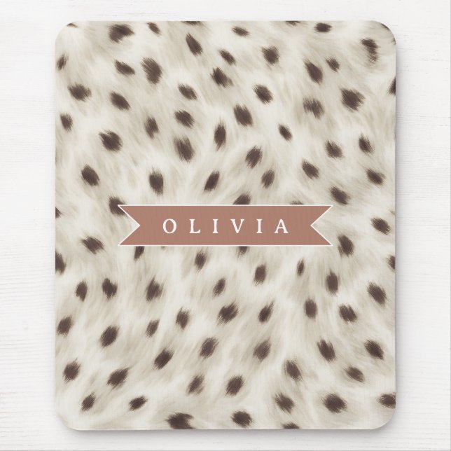 Mousepad Personalized Chic Neutral Leopard Animal Print (Frente)