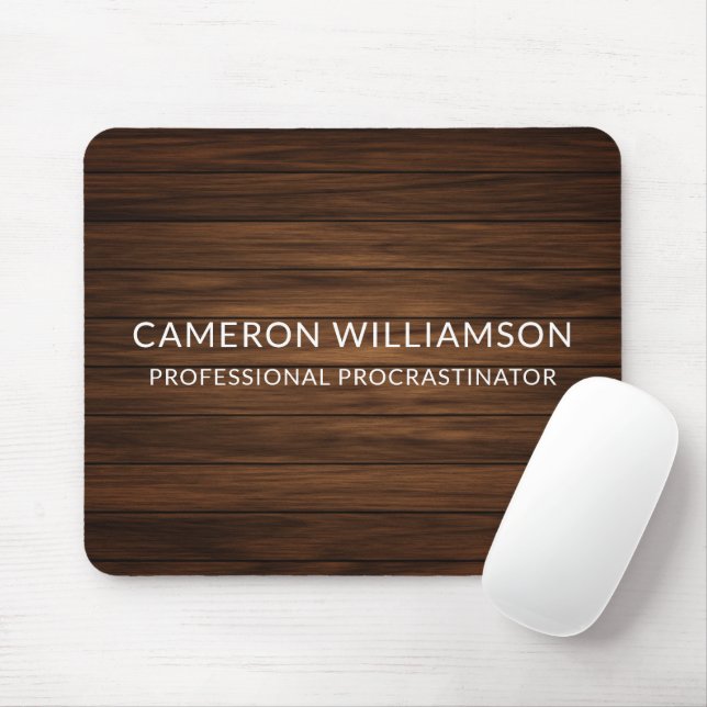 Mousepad Personalized Funny Wood Paneling Procrastinator (Com mouse)
