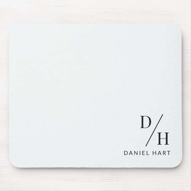 Mousepad Personalized Modern Minimalist Initial Name (Frente)