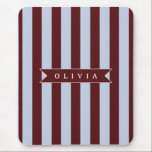 Mousepad Personalized Preppy Brown Blue Cabana Stripe<br><div class="desc">Certain designs are always in style. Every year, the casual beauty of classic cabana stripes feels new. For those who appreciate straightforward, self-assured design with a hint of preppy elegance, this customized brown and blue cabana stripe collection was made. The pattern's gentle contrast between brown and blue makes it cozy,...</div>