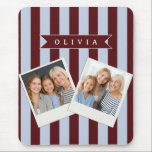 Mousepad Personalized Preppy Brown Blue Cabana Stripe<br><div class="desc">Certain designs are always in style. Every year, the casual beauty of classic cabana stripes feels new. For those who appreciate straightforward, self-assured design with a hint of preppy elegance, this customized brown and blue cabana stripe collection was made. The pattern's gentle contrast between brown and blue makes it cozy,...</div>
