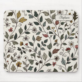 Mousepad Personalized Whimsical Flower Vine