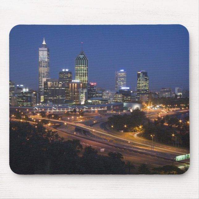 Mousepad Perth, Austrália. Vista de Perth de centro de (Frente)