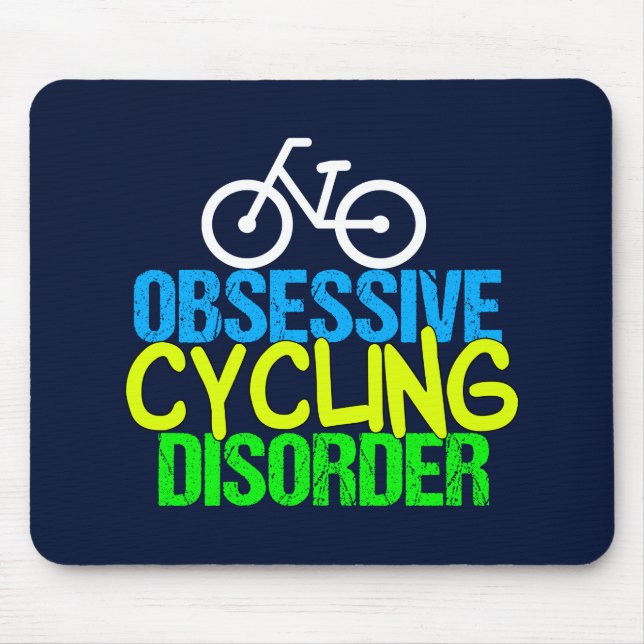 Mousepad Perturbação Obsessiva do Ciclo Engraçado Ciclista (Frente)