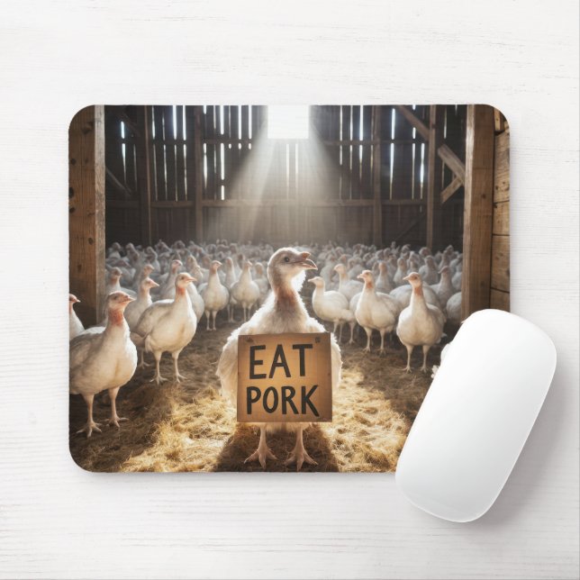 Mousepad Peru de Ação de Graças Com Placa de "Coma Porco" (Com mouse)