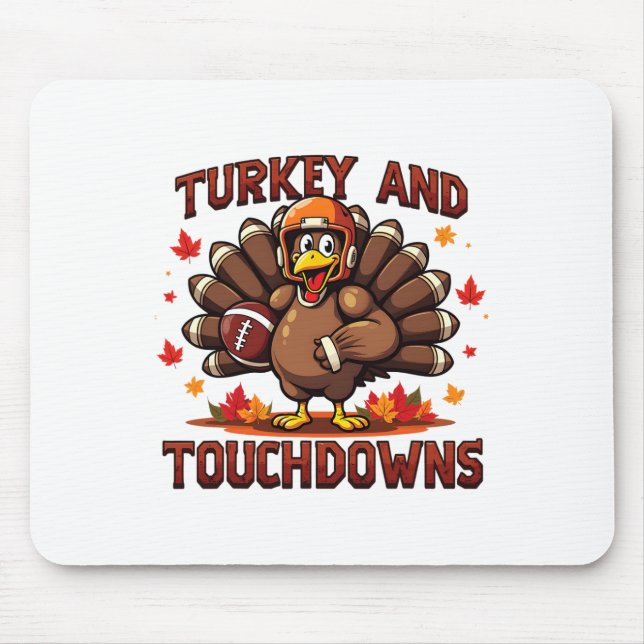 Mousepad Peru do Dia de Ação de Graças e Touchdowns Jogador (Frente)