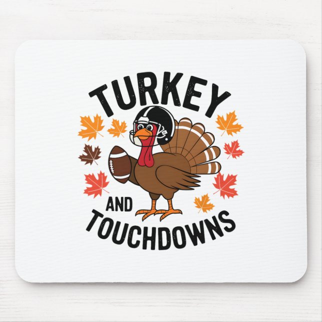 Mousepad Peru do Dia de Ação de Graças e Touchdowns Jogador (Frente)