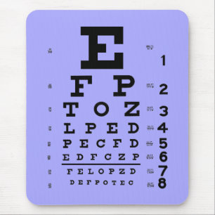 Mousepad Pervinca da carta de olho da optometria da