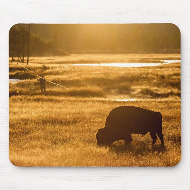 Mousepad Pesca com mosca em Yellowstone (Frente)