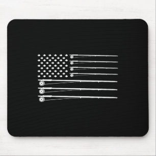 Mousepad Pesca com vara de mosca Bandeira Americana