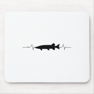 Mousepad Pesca de Muskellunge - Pesca do Coração Batendo de