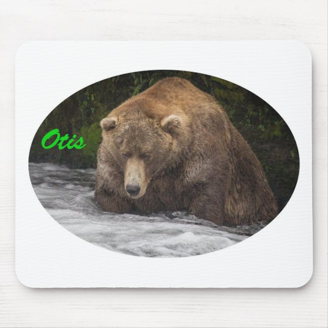 Mousepad Pesca de Otis do urso de Brown (Frente)