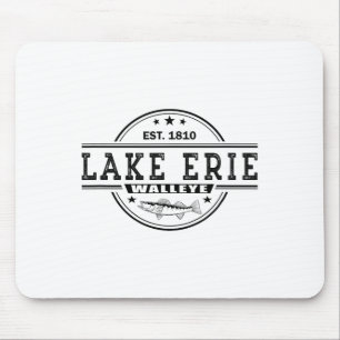Mousepad Pesca de Walleye no Lago Erie com Estilo Vintage