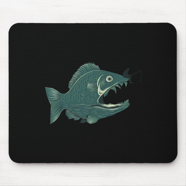 Mousepad Pesca Divertida Grande Peixe Engraçado Com Pescado (Frente)