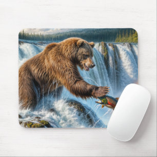 Mousepad Pesca do Urso Cinzeiro do Alasca