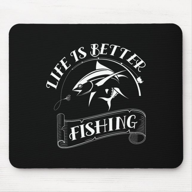 Mousepad Pesca Engraçada Oferece Vida É Melhor Pescar (Frente)