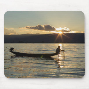Mousepad Pescador ao Pôr do Sol