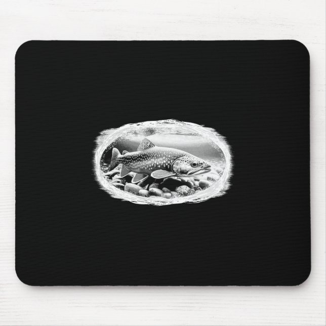 Mousepad Pescador de Mosca Seca de Truta Salmonea Pescaria  (Frente)