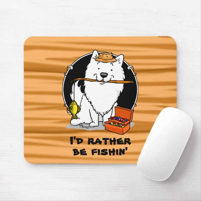 Mousepad Pescador de pesca - Cão esquimó americano - Cachor (Com mouse)