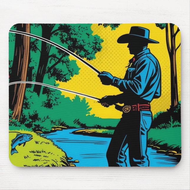 Mousepad Pescador em Riverbank (Frente)