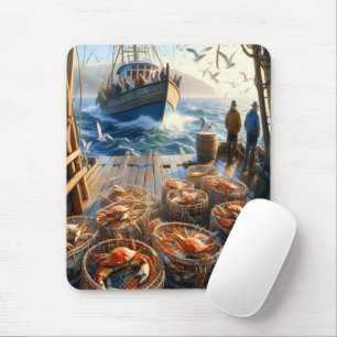 Mousepad Pescadores De Colheita De Crepúsculos Que Recolhem