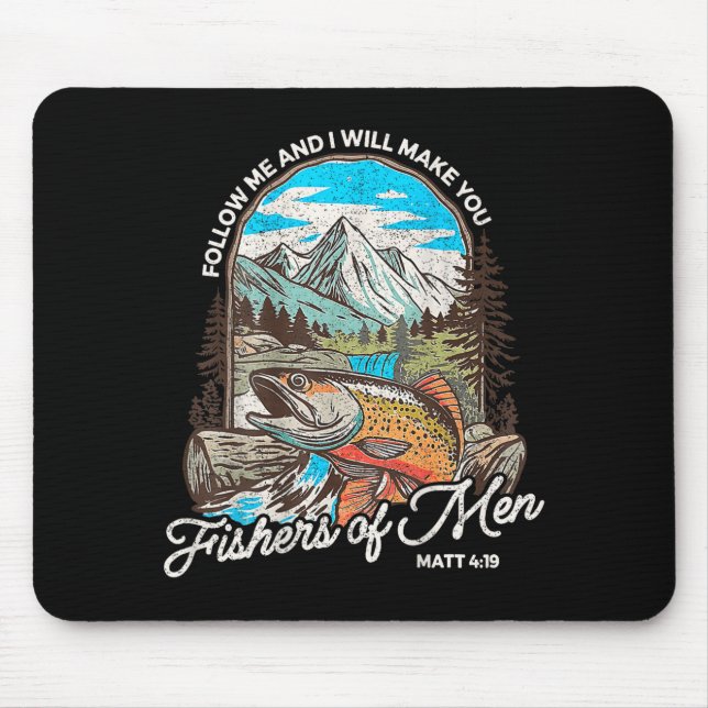 Mousepad Pescadores De Homens Mateus 4-19 Bíblia Cristã Pes (Frente)