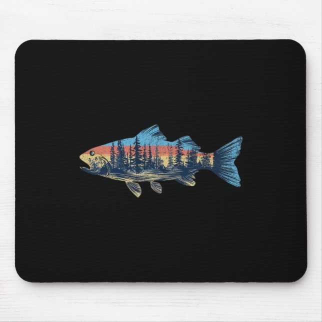 Mousepad Pescadores de mosca que pescam na natureza ao ar l (Frente)
