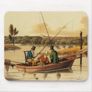 Mousepad Pescando em um pontapé, aquatinted por I. Clark,