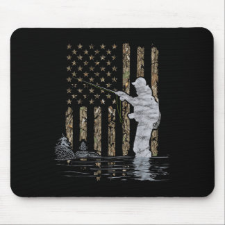 Mousepad Pescaria com Mosca Pescador Bandeira Americana Cam