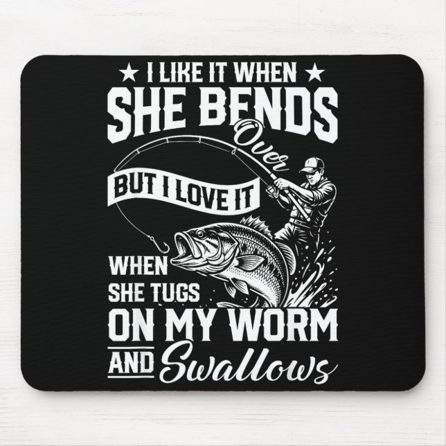 Mousepad Pescaria engraçada como quando se inclina mas amo (Frente)