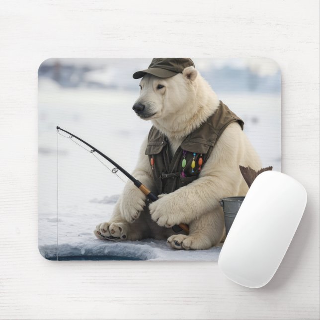 Mousepad Pescaria no Gelo do Urso Polar (Com mouse)