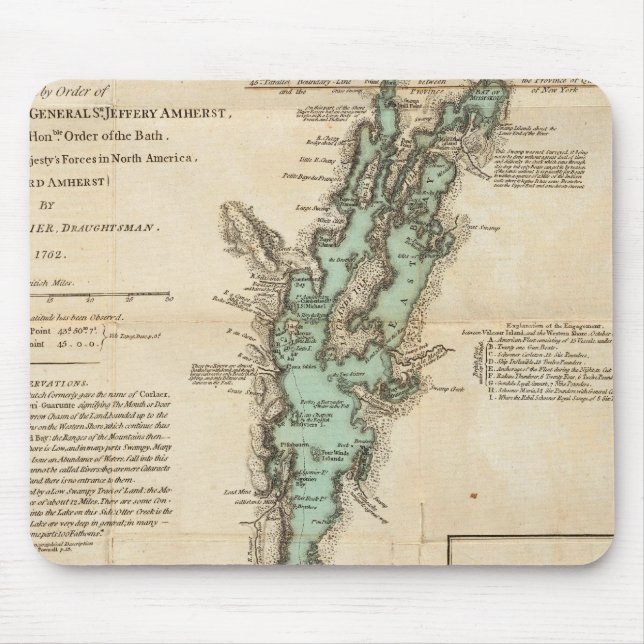 Mousepad Pesquisa do Lago Champlain (Frente)