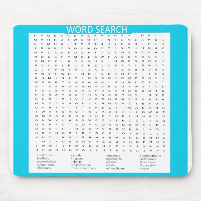 Mousepad Pesquisa Simples de Palavras na Borda de Cores Aqu (Frente)