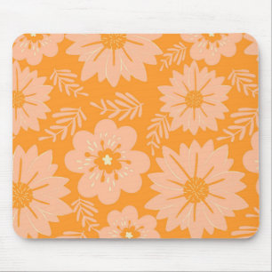 Mousepad Pêssego de Vintagem Retroativa Padrão de Flor Lara