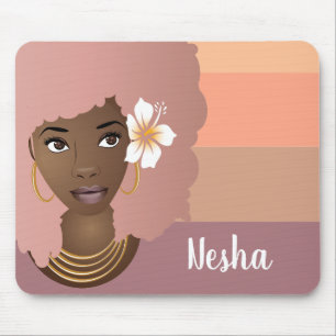 Mousepad Pêssego natural rosa e riscas rosa