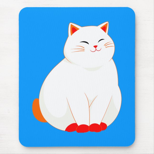 Mousepad Pêssegos, o Gato Sorridente (Frente)