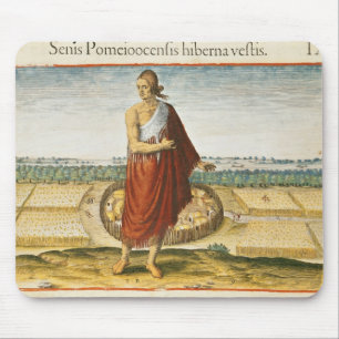 Mousepad Pessoa idosa de Pomeiooc em um vestuário do