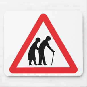 Mousepad Pessoas adultas do CUIDADO - sinal de tráfego