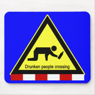 Mousepad Pessoas bêbadas atravessando ⚠ Sinal Tailandês ⚠