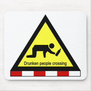 Mousepad pessoas bêbadas atravessando ⚠ Sinal Tailandês