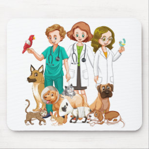 Mousepad Pessoas de Veterinário de Fundo