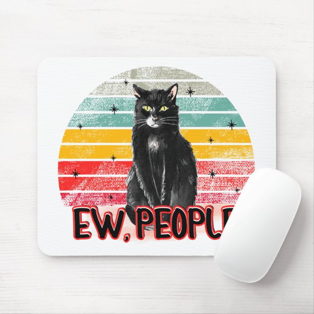 Mousepad Pessoas Ow Pretas para Vintage (Com mouse)